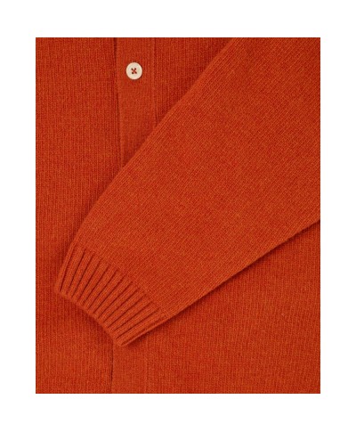 EDWIN MARS POLO CARDIGAN ORANGE GARMENT WASHED