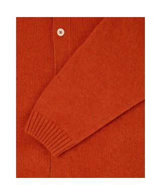 EDWIN MARS POLO CARDIGAN ORANGE GARMENT WASHED