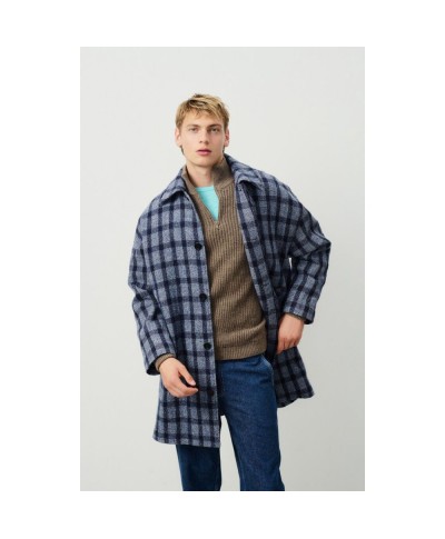 AMERICAN VINTAGE TURSBURG MANTEAU AMPLE ML TARTAN MARITIME