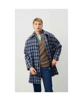 AMERICAN VINTAGE TURSBURG MANTEAU AMPLE ML TARTAN MARITIME