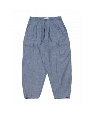 UNIVERSAL WORKS LOOSE CARGO PANT CHAMBRAY INDIGO