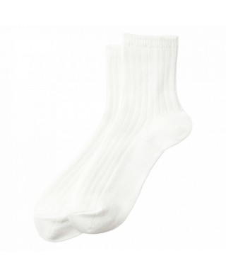 ROTOTO LINEN COTTON RIBBED ANKLE SOCKS / OFF WHITE