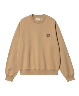 Carhartt WIP W' HEART PATCH SWEAT DUSTY H BROWN