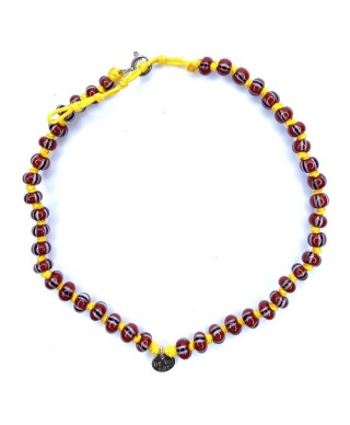 BE BY CAT BRACELET DE CHEVILLE PERLE AFRICAINE ROUGE