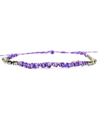 BE BY CAT BRACELET TISSE HEMATITE VIOLET HEMATITE