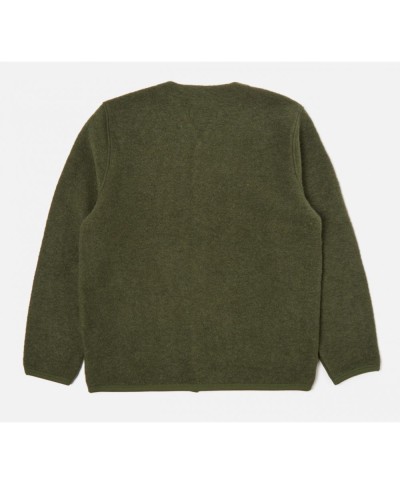 UNIVERSAL WORKS WOOL FLEECE CARDIGAN OLIVE