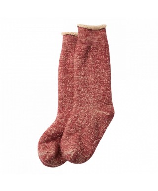 ROTOTO DOUBLE FACE CREW SOCKS D.RED/BROWN