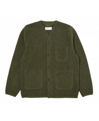 UNIVERSAL WORKS WOOL FLEECE CARDIGAN OLIVE