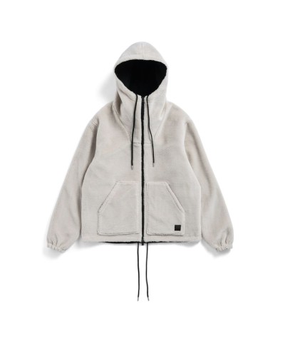 TAION NON DOWN MILITARY LINE REVERSIBLE BOA HOODIE BLACK X CREAM