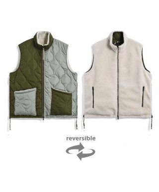 TAION MILITARY RIVERSIBLE HI NECK DOWN VEST