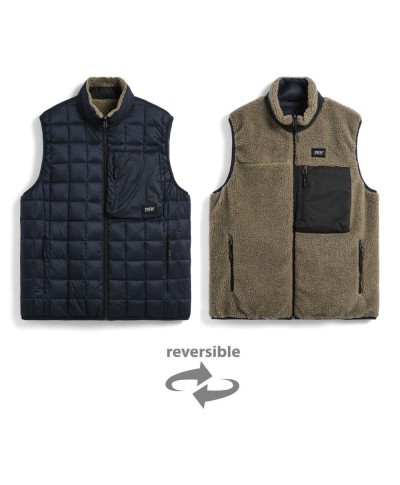 TAION R/S SOFT BOA + LIGHT DOWN HI NECK VEST D.NAVY X D. BEIGE