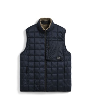 TAION R/S SOFT BOA + LIGHT DOWN HI NECK VEST D.NAVY X D. BEIGE