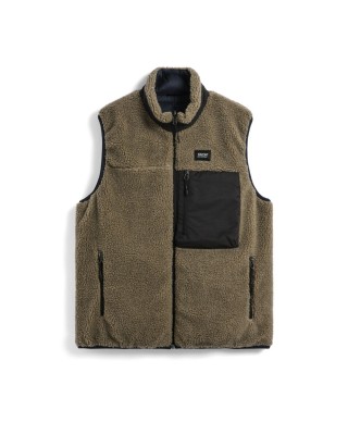 TAION R/S SOFT BOA + LIGHT DOWN HI NECK VEST D.NAVY X D. BEIGE