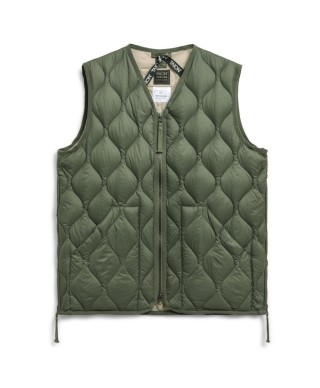 TAION MILITARY V NECK W-ZIP DOWN VEST OLIVE