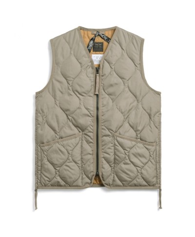 TAION MILITARY ZIP V-NECK VEST L.MOCHA