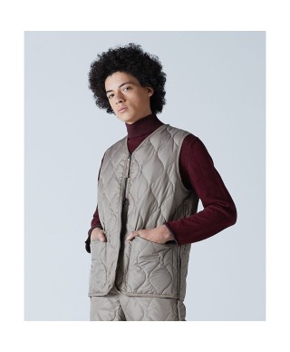 TAION MILITARY ZIP V-NECK VEST L.MOCHA