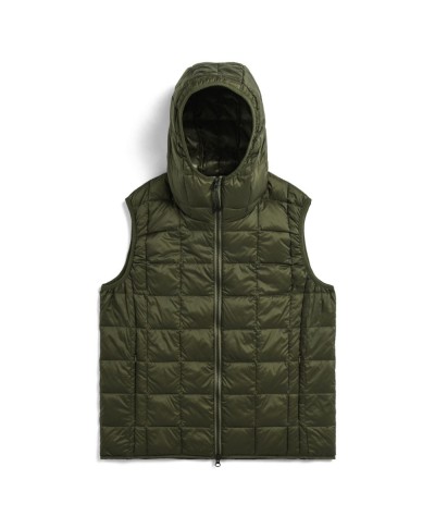 TAION HOOD WZIP DOWN VEST D.OLIVE