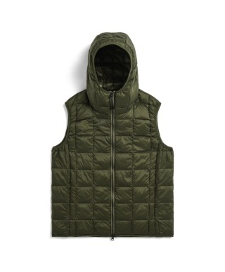 TAION HOOD WZIP DOWN VEST D.OLIVE