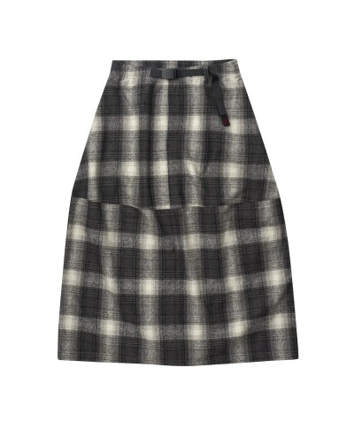 GRAMICCI WOOL PANELED SKIRT SHADOW PLAID