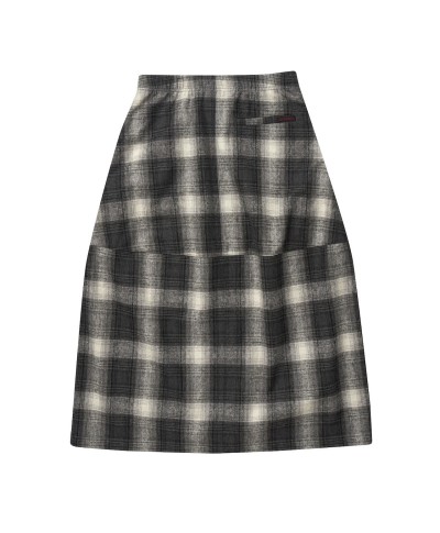 GRAMICCI WOOL PANELED SKIRT SHADOW PLAID