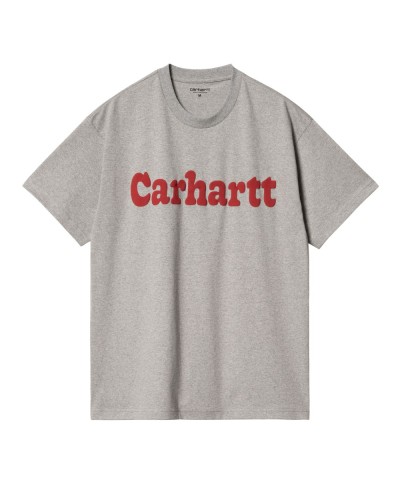 Carhartt WIP S/S BUBBLES T-SHIRT GREY HEATHER/CHERRY