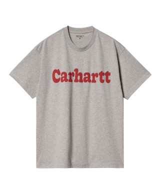 Carhartt WIP S/S BUBBLES T-SHIRT GREY HEATHER/CHERRY